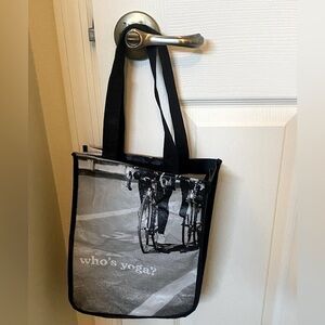 HTF Lululemon Small Reusable Bicycle Yoga Logo Shopping Tote Bag